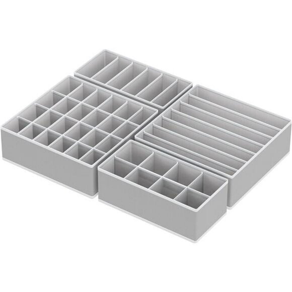 Simple Houseware Closet Underwear Organizer Drawer Divider 4 Set Gray - Picture 2 of 8